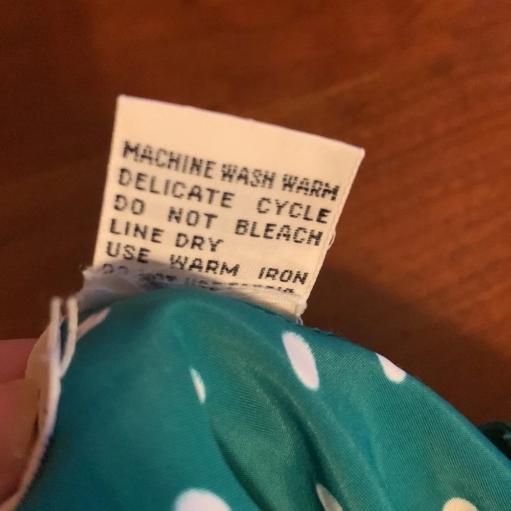 Vintage Andrea Gale green & white polka dot skirt set